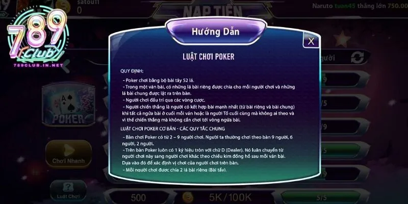 Luật và quy tắc chơi poker